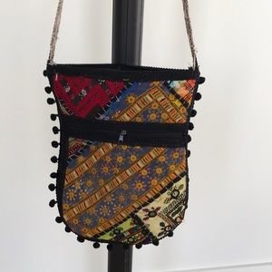 Crossbody embroidered mirror bag